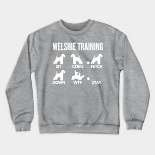 Welsh Terrier Training Welshie Dog Tricks Crewneck Sweatshirt